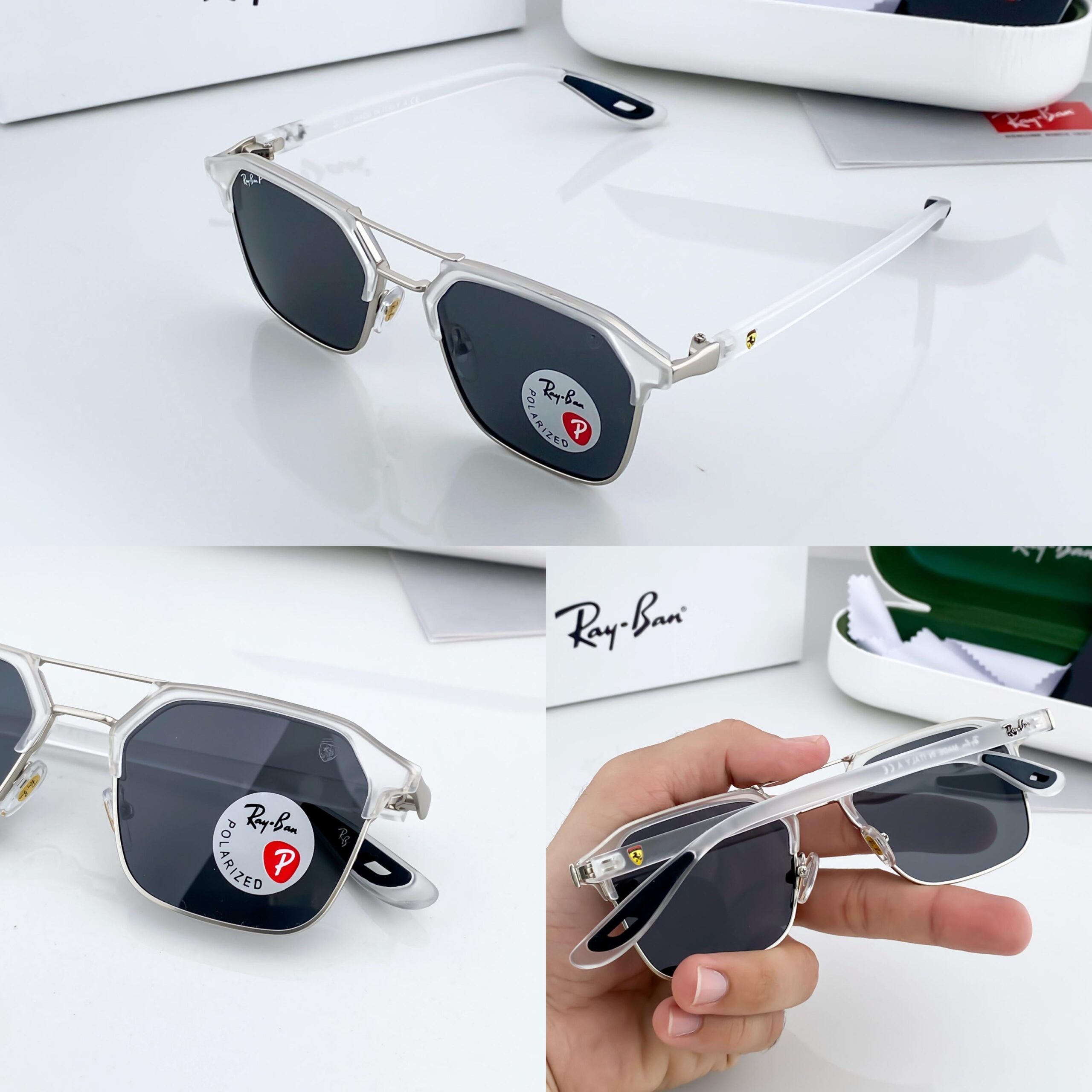RAYBAN04 WHITE BLACK - Image 5