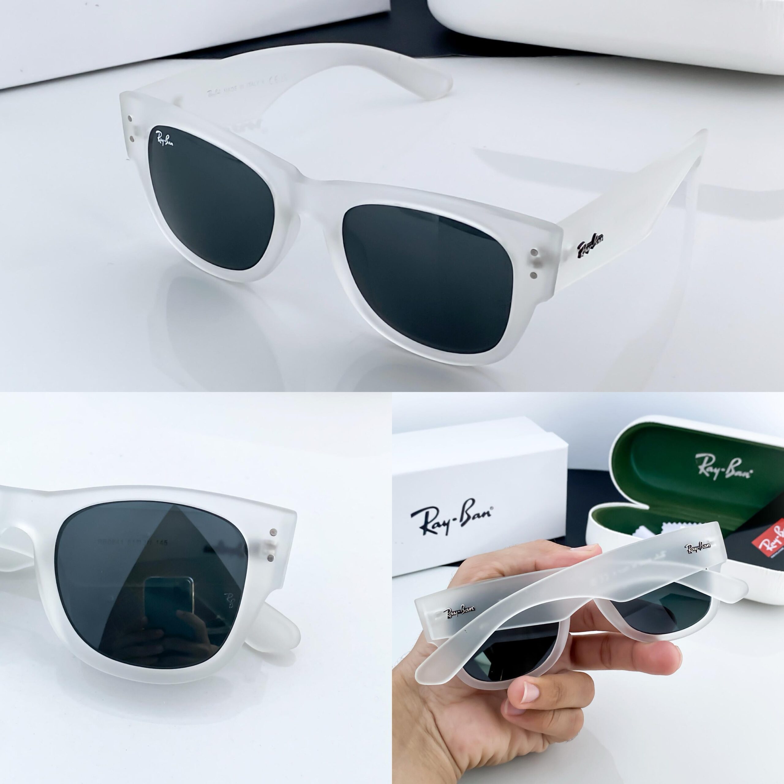 RAYBAN WHITE BLACK 841 - Image 3