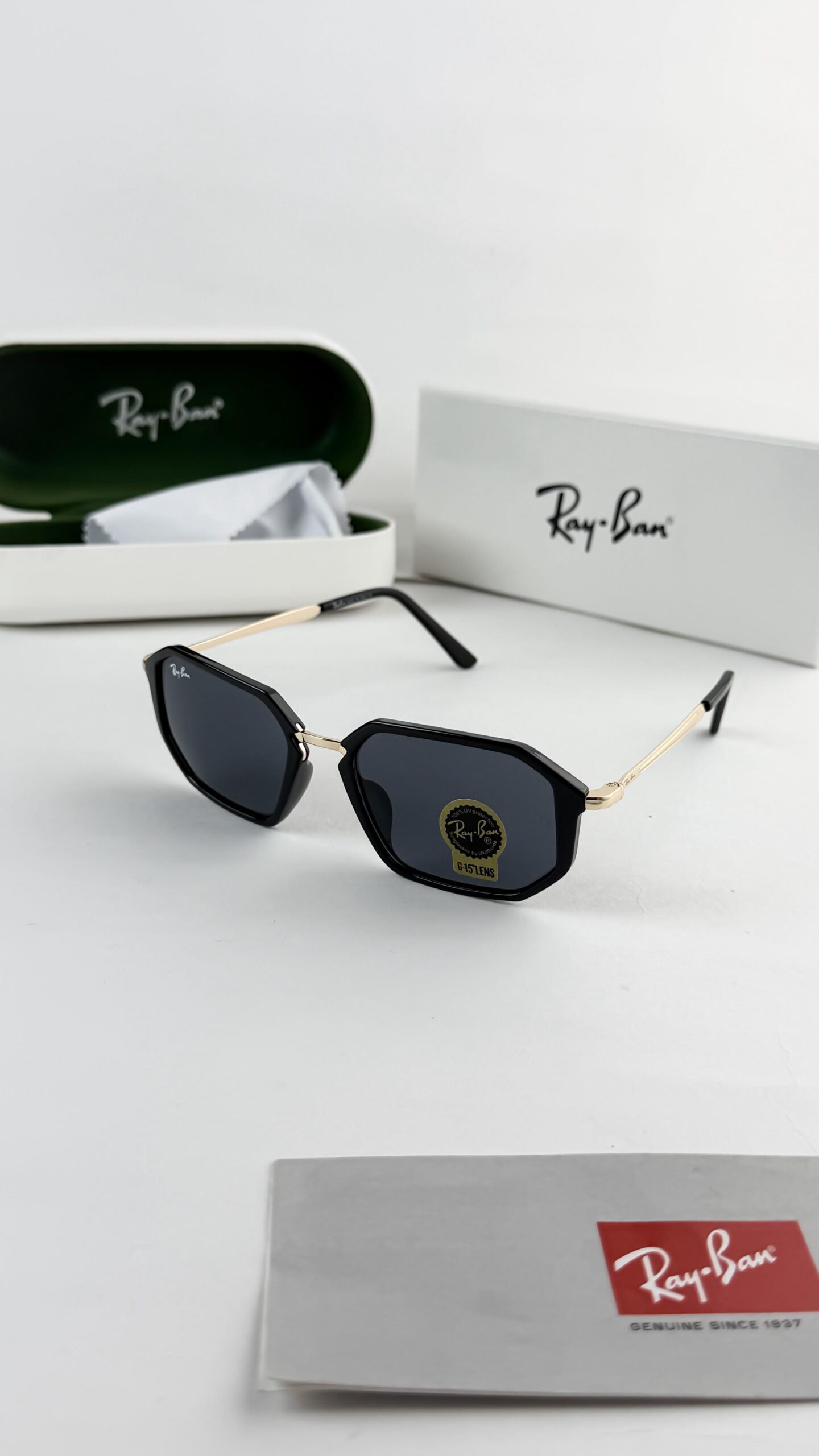 RAYBAN GOLD BLACK 3402