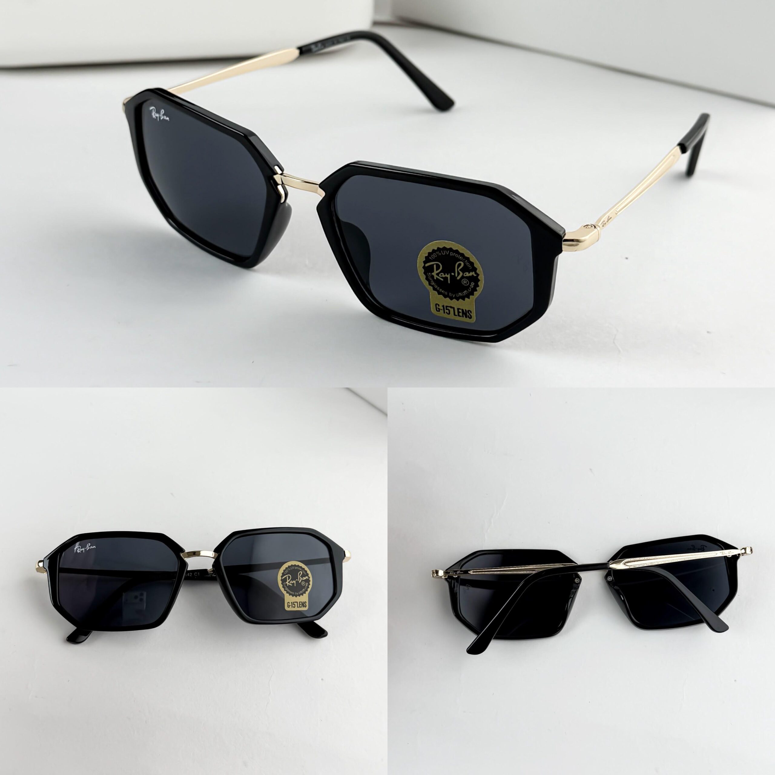 RAYBAN GOLD BLACK 3402 - Image 5